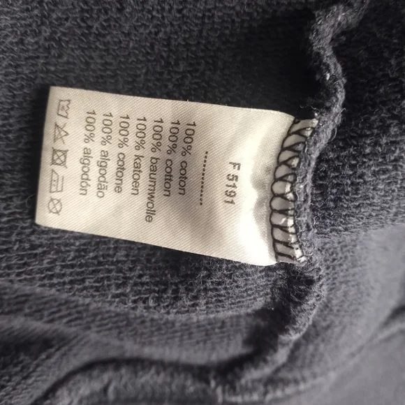 Lacoste Navy Zip-Up Hoodie with White Trim Size Large - Picture 14 of 16